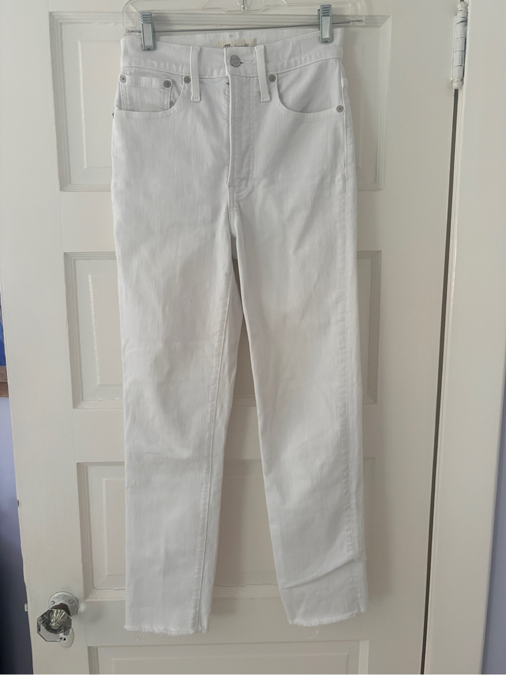 Madewell sz 24 Perfect Vintage Women's Denim Ankle Jean White Fray Hem